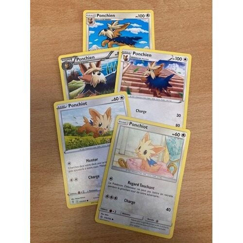 (2474) 2x Ponchiot + 3x Ponchien (Pokemon)