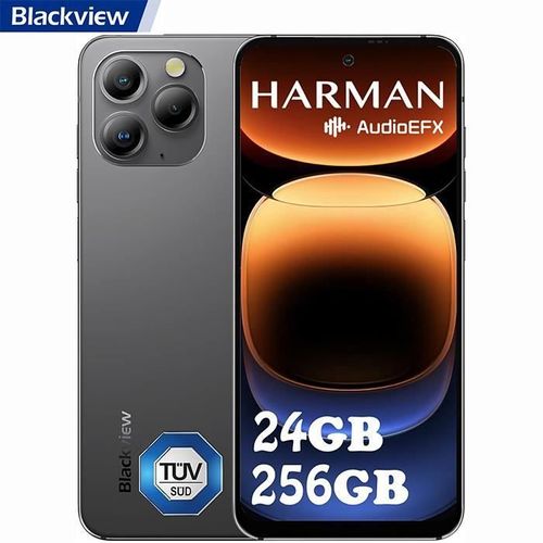 Blackview A96 Téléphone Portable 6,5" 2.4K 120Hz 24Go+256Go MTK Helio G99 Android 13 48MP Dual SIM,Face ID,NFC,Certifié TÜV - Noir