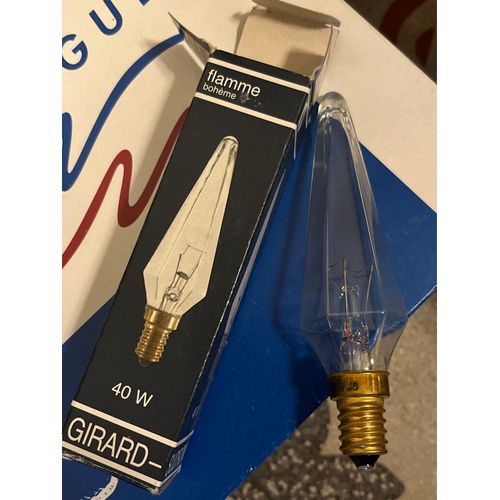 Ampoule Girard Sudron, 40 W Culot E. 14 Modèle Flamme Bohème, 400 Lm.