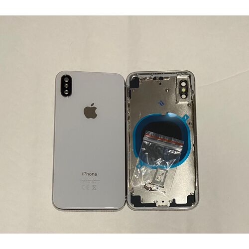 Châssis Coque Arrière Iphone X Blanc/Argent Logo + Ce