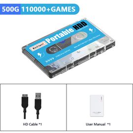 Kit1 - Disque Dur Externe Hdd Portable, 500 Go, 111000 Jeux Rétro, Compatible Avec Sega Saturn, Mame, Dc, Windows, Mac