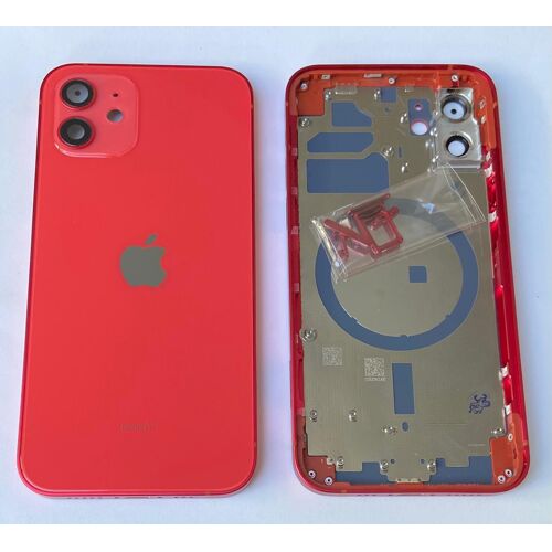 Châssis coque arrière iPhone 12 rouge LOGO + CE