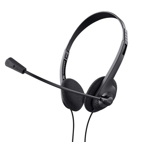 Trust Primo Casque Micro PC Léger on Ear 3.5 mm, Câble 1,8 m, Casque Audio PC Filaire Ajustable pour Teletravail Bureau Chat Zoom Teams