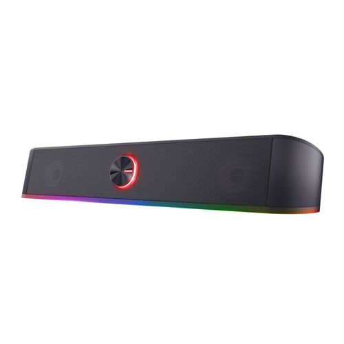 Trust Gaming Barre de Son Éclairée RGB GXT 619 Thorne - Enceintes PC Stéréo 2.0, USB, Éclairage LED RGB, 12 W