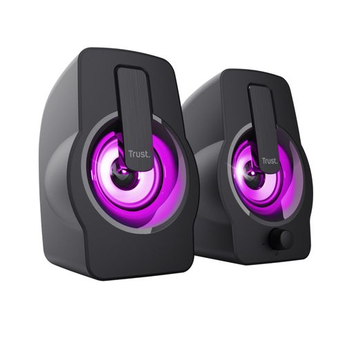 Trust Gemi RGB LED Enceinte PC USB 2.0 pour PC et Ordinateur Portable (12 Watt) - Noir