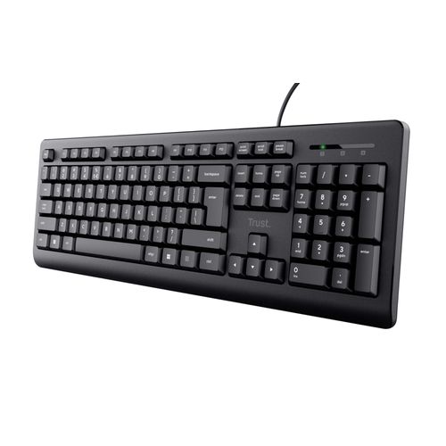 Trust Primo Clavier Filaire AZERTY Français, Silencieux, Résistant aux Éclaboussures, Câble USB de 1.8 m, Clavier PC Ordinateur