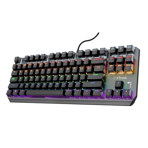 Trust Gaming GXT 834 Callaz TKL Clavier mécanique italien, clavier mécanique Outemu avec éclairage arc-en-ciel pour PC, ordinateur portable, ordinateur portable