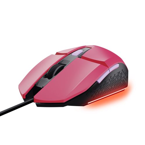 Trust Gaming GXT 109P Felox Souris Gamer Filaire - 6 Boutons Programmables, 200-6400 DPI, Éclairage LED, Câble USB 150 cm - Rose