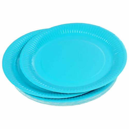 Lot De 20 Assiettes En Carton "Vitamine" 23cm Bleu