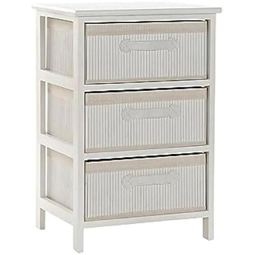 Commode - Dkd Home Decor - Standard - Bois De Paulownia Et Bambou - 32x42x63 Cm - Blanc