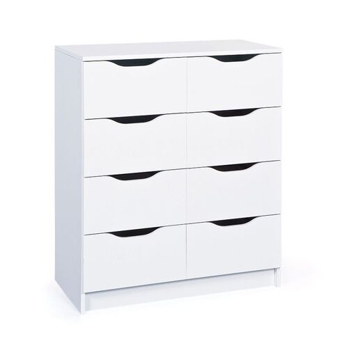 Commode 8 Tiroirs "Tilda" 80cm Blanc