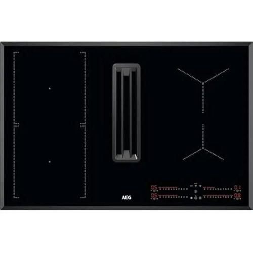 Plaque à induction extractrice intégrée - AEG - CCE84543FB - 80 cm - 4 zones Power - Filtre 2 en 1