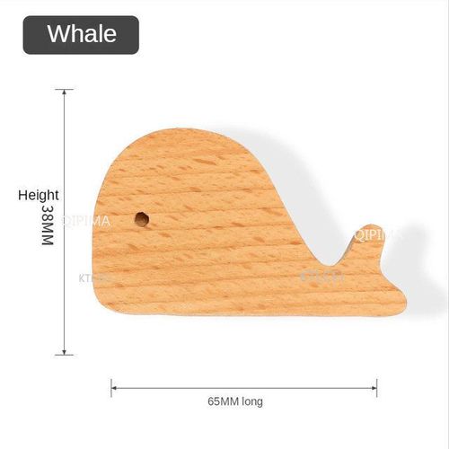 Baleine - Poignées De Porte De Garde-Robe En Bois Pour La Décoration De La Chambre Des Enfants, Quincaillerie De Meubles, Lune, Étoile, Nuage, Boutons De Meuble Foy