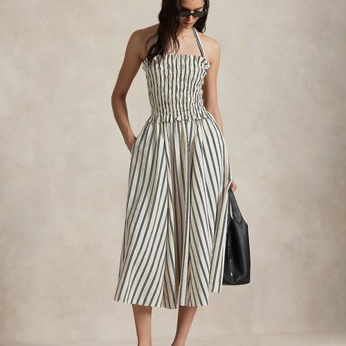 Robe À Rayures En Soie Mélangée