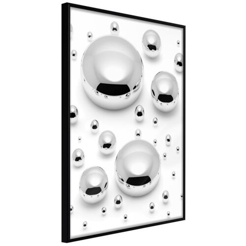 Affiche Murale Encadrée "Silver Drops" 40 X 60 Cm Noir