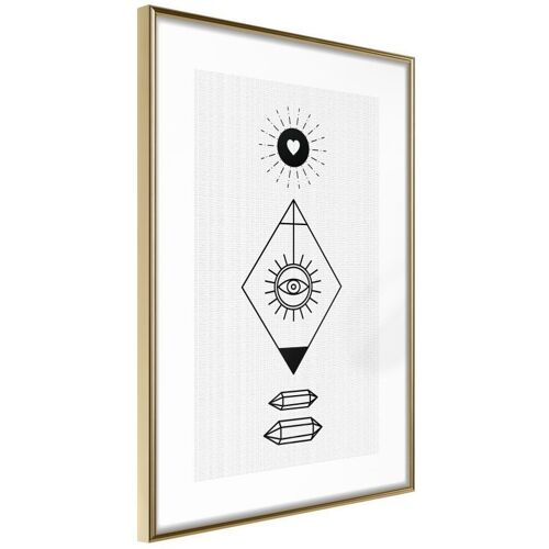 Affiche Murale Encadrée "Intuition" 21 X 30 Cm Or