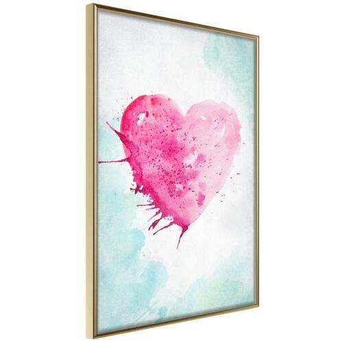 Affiche Murale Encadrée "Symbol Of Love" 30 X 42 Cm Or