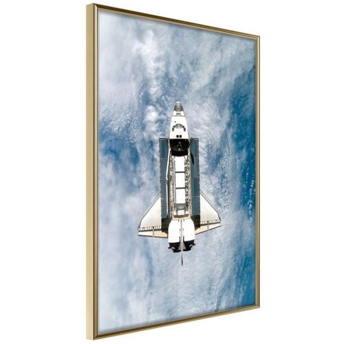 Affiche Murale Encadrée "Shuttle Flight" 21 X 30 Cm Or