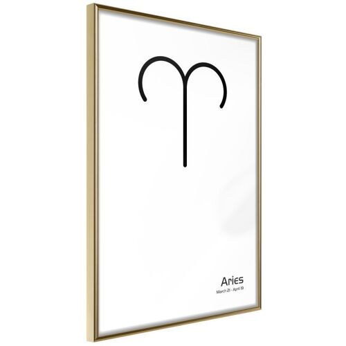 Affiche Murale Encadrée "Zodiac Aries Ii" 40 X 60 Cm Or