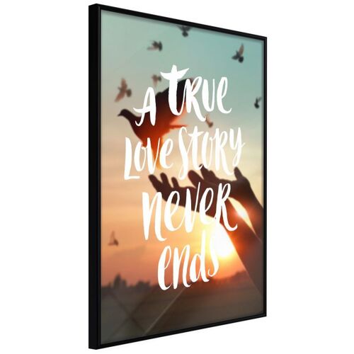 Affiche Murale Encadrée "Love Story" 40 X 60 Cm Noir