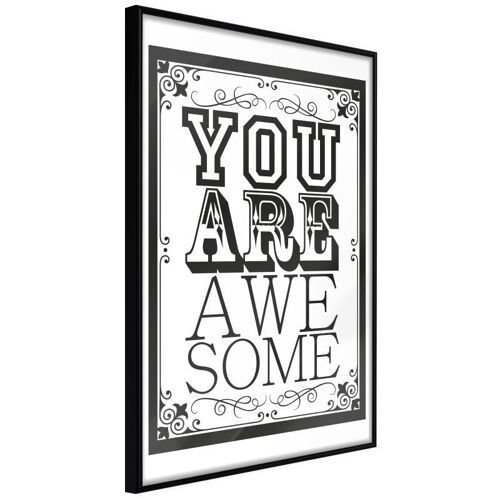 Affiche Murale Encadrée "You Are Awesome" 30 X 42 Cm Noir