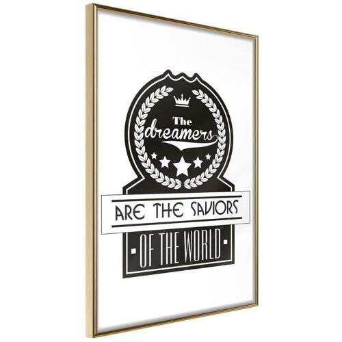 Affiche Murale Encadrée "Dreamers " 30 X 42 Cm Or