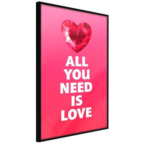 Affiche Murale Encadrée "Ruby Heart" 40 X 60 Cm Noir