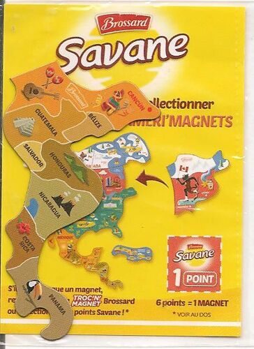 Bélize - Quatemala - Salvador - Onduras -Nicaragua - Costa Rica - Panama - Améri'magnet Brossard - Carte Des Amériques