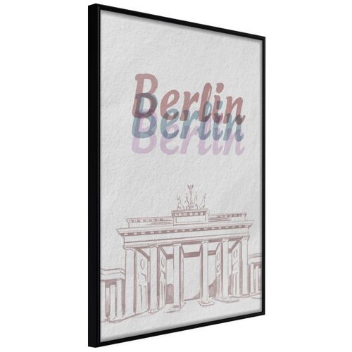 Affiche Murale Encadrée "Pastel Berlin" 30 X 42 Cm Noir