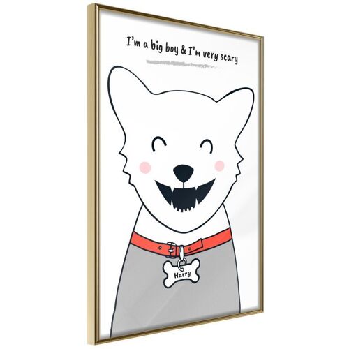 Affiche Murale Encadrée "Pure Happiness" 30 X 42 Cm Or