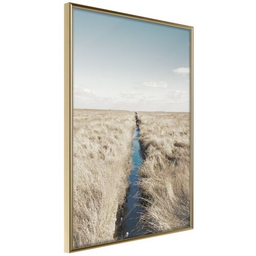 Affiche Murale Encadrée "Drainage Ditch" 30 X 42 Cm Or