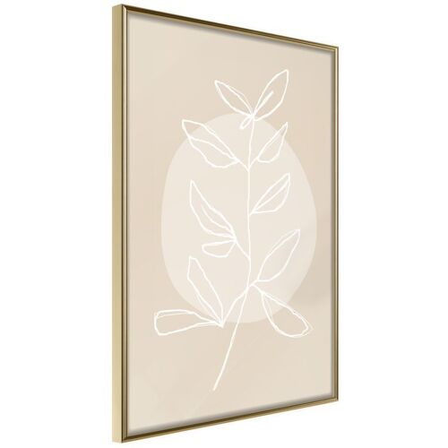 Affiche Murale Encadrée "Pastel Plant" 21 X 30 Cm Or