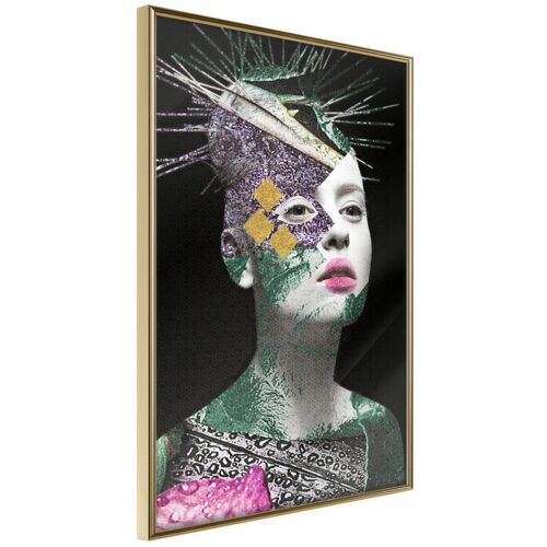 Affiche Murale Encadrée "Modern Beauty" 21 X 30 Cm Or