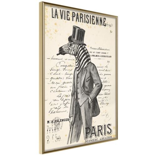 Affiche Murale Encadrée "The Parisian Life" 30 X 42 Cm Or