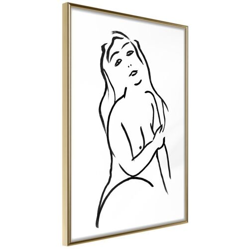 Affiche Murale Encadrée "Shape Of A Woman" 21 X 30 Cm Or