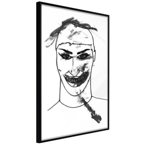 Affiche Murale Encadrée "Scary Clown" 40 X 60 Cm Noir