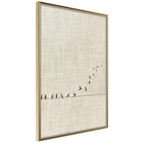 Affiche Murale Encadrée "Learning To Fly" 21 X 30 Cm Or