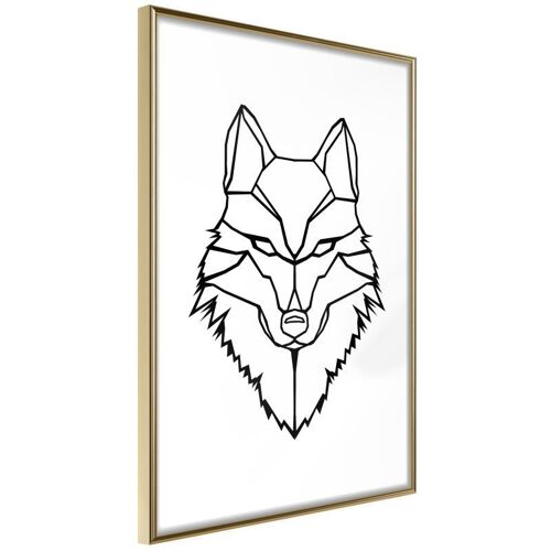 Affiche Murale Encadrée "Wolf Look" 21 X 30 Cm Or