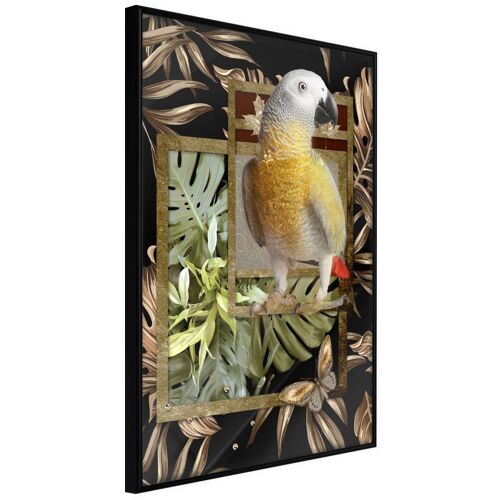 Affiche Murale Encadrée "Composition With Gold Parrot" 40 X 60 Cm Noir