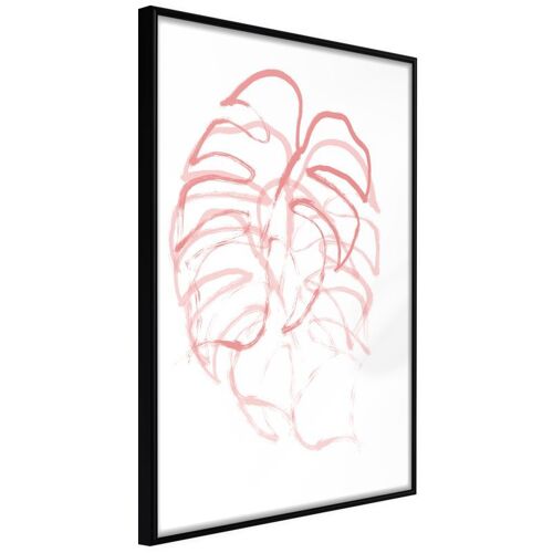 Affiche Murale Encadrée "Red Leaf" 21 X 30 Cm Noir