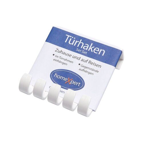 5 crochets blanc-plastique-longueur: 85 mm