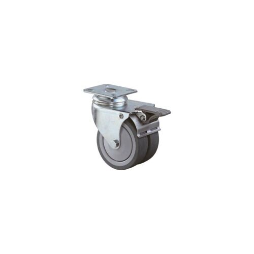 Roue 75mm Caoutchouc bleu