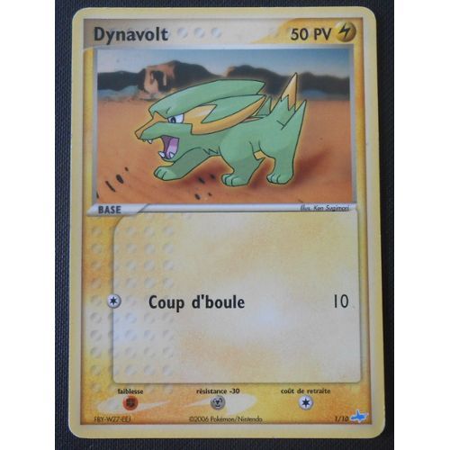 Carte Rare Pokemon Française = Dynavolt - N° 1/10 - Série Ex Trainer Kit 1 Latios Logo Bleu, De 2006