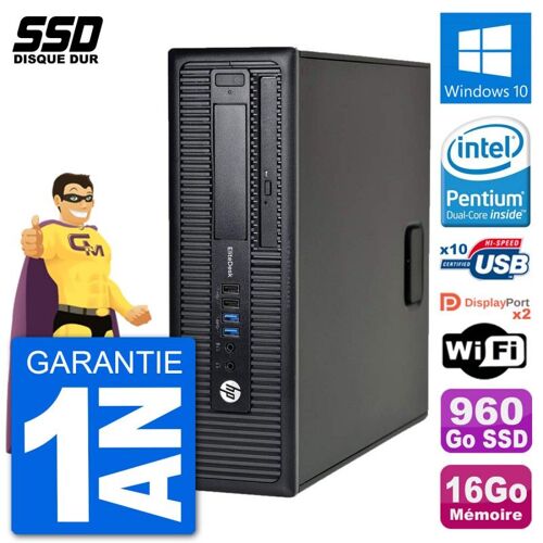 PC HP EliteDesk 800 G1 Intel G3220 RAM 16Go SSD 960Go Windows 10 Wifi