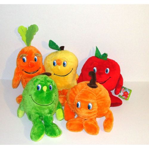 Peluche Fruits Et Legumes Doudou Play Tive Junior Lot 5 Peluches Tomate Carotte Citrouille Pomme Verte
