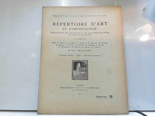 Répertoire D'art Et D'archéologie Fascicule 12 - 1912