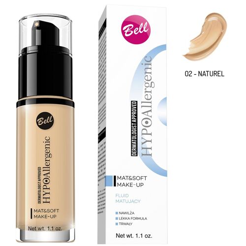 Fond De Teint Matifiant Hypoallergénique 02/Naturel