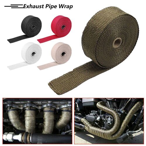 Rouleau De Protection Thermique En Fibre De Verre Avec Attaches En Acier, Inoxydable, Ruban Adhésif De 5m Pour Tube Collecteur D'echappement De Moto