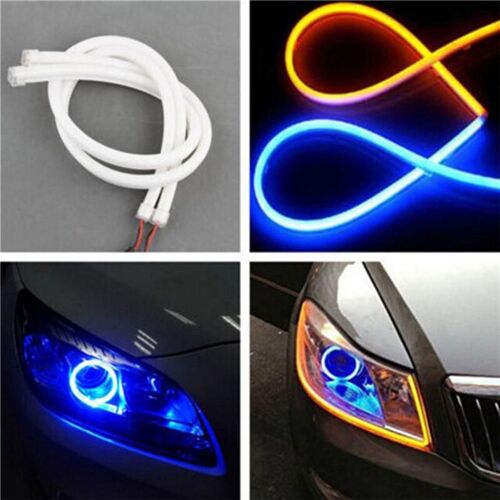 Bande Lumineuse Led En Forme D'oeil D'ange 12v 5w Drl, Tube Flexible De 30cm, Lumière De Voiture, Lumière De Jour, 3 Couleurs Décoratives, Nouveau, 2 Pièces