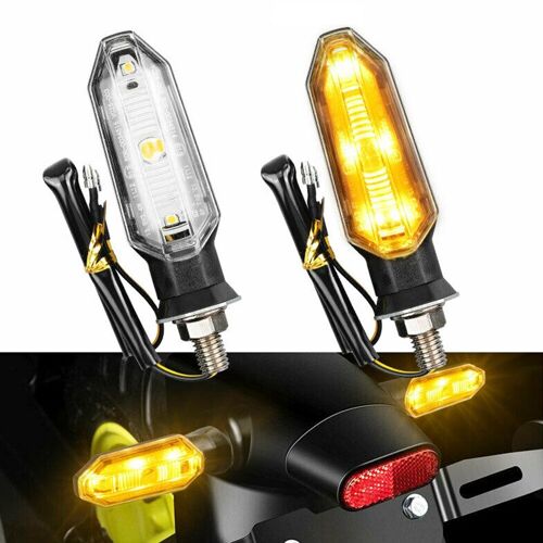 Clignotant De Moto Universel 3led, 2 Pièces Améliorées, Clignotant Ambre, Feu Arrière